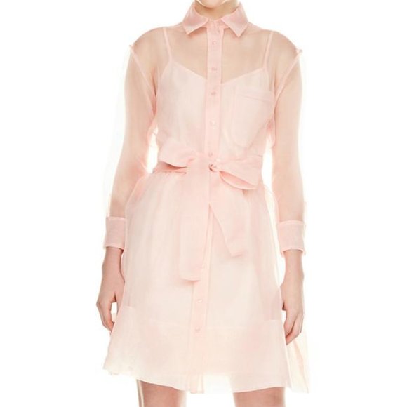maje organza shirt dress
